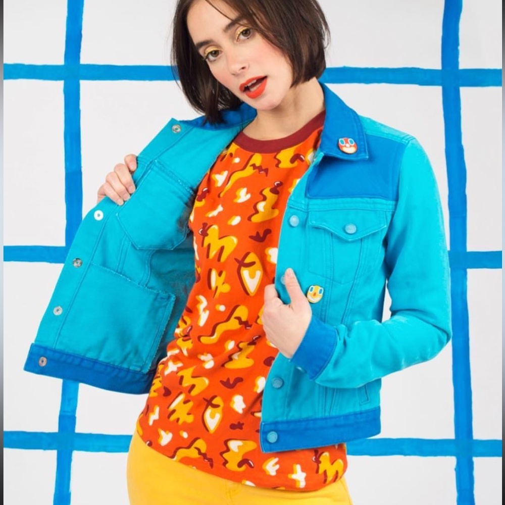 Mokuyobi LA color lock blue denim jacket size small
